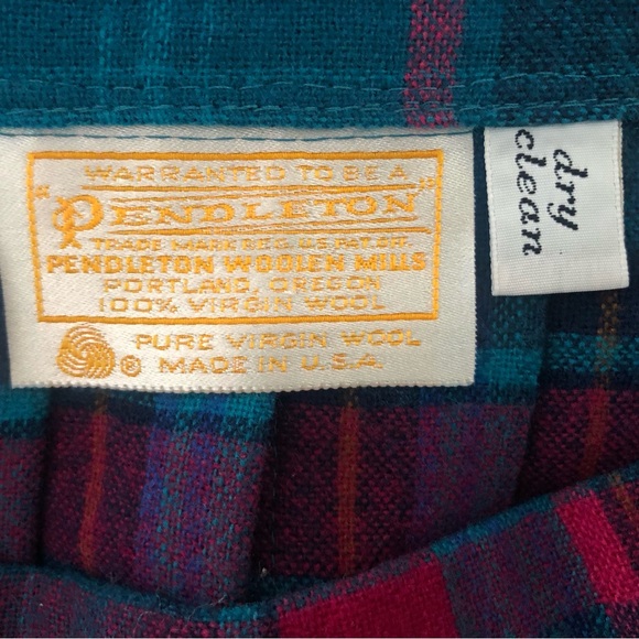 Vintage Pendleton Plaid Wool Skirt Midi Size 8 - Picture 6 of 7